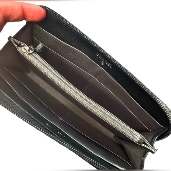 CHANEL Precious Symbols Black Patent Quilted Leather Zippy Wallet - Picture 10 of 13